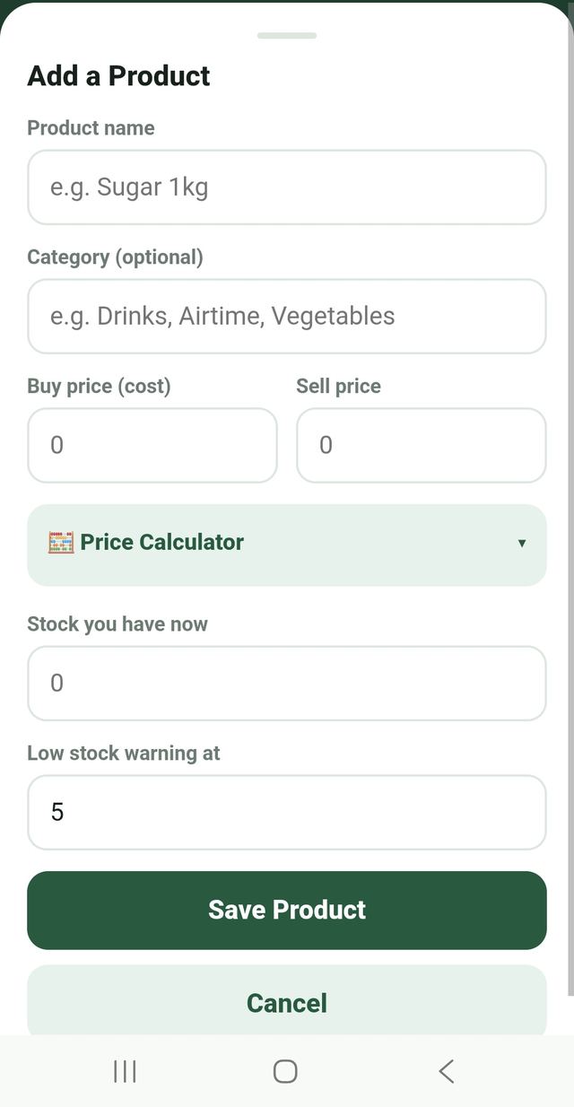 Add a Product form